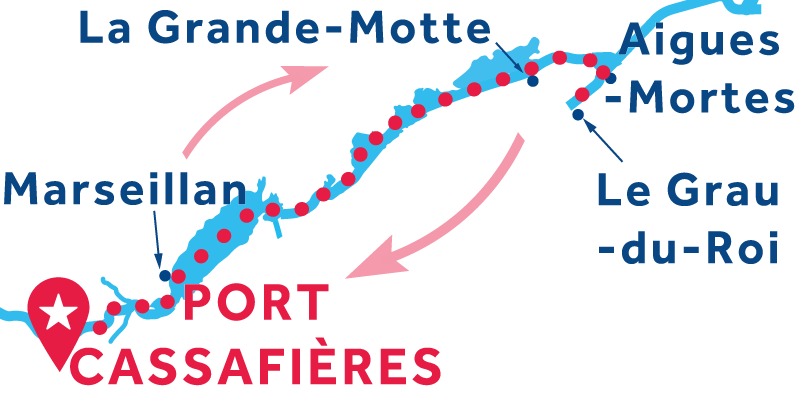 Port Cassafières RETURN via Aigues-Mortes