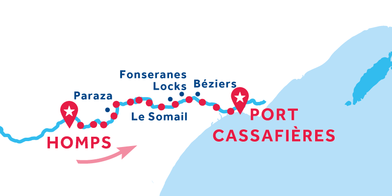Homps nach Port Cassafières