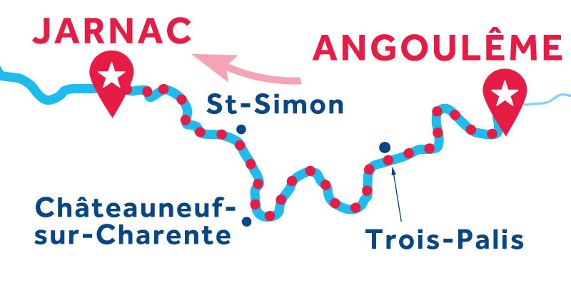 Angoulême nach Jarnac - Einwegfahrt 